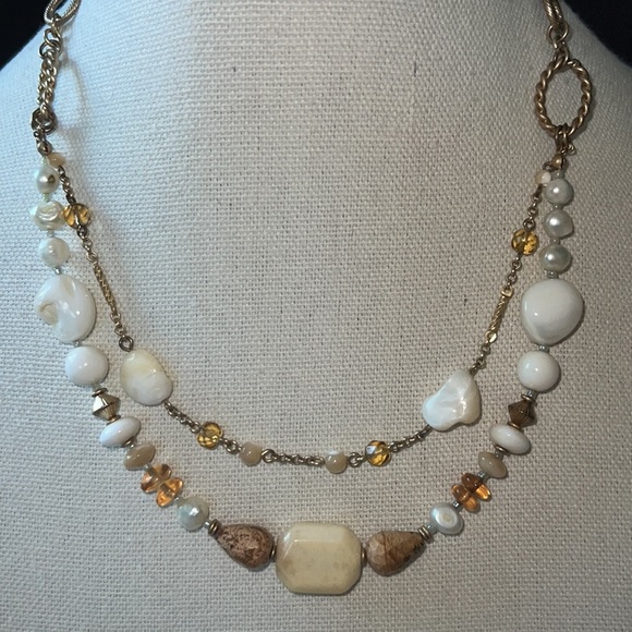 Lia Sophia Bead & Stone Double Strand Necklace - Picture 2 of 3